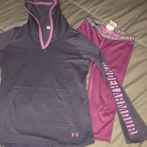 Under Armour capris and hoodie
